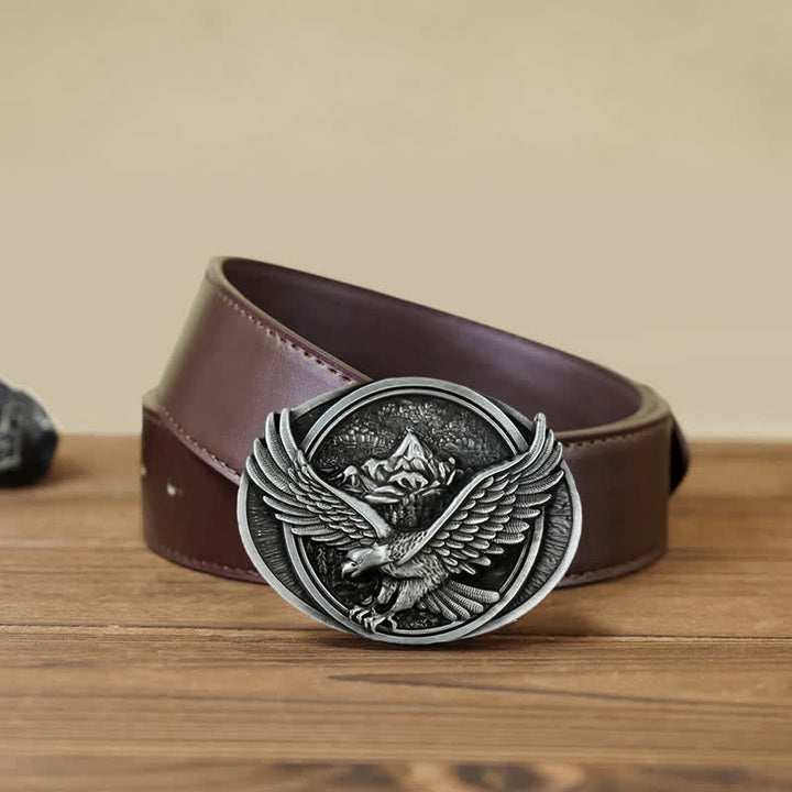 Men's DIY Domineering Flying Eagle Buckle Leather Belt