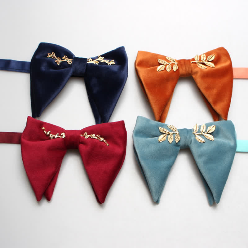 Men's Charming Velvet Oversized Pointed Bow Tie