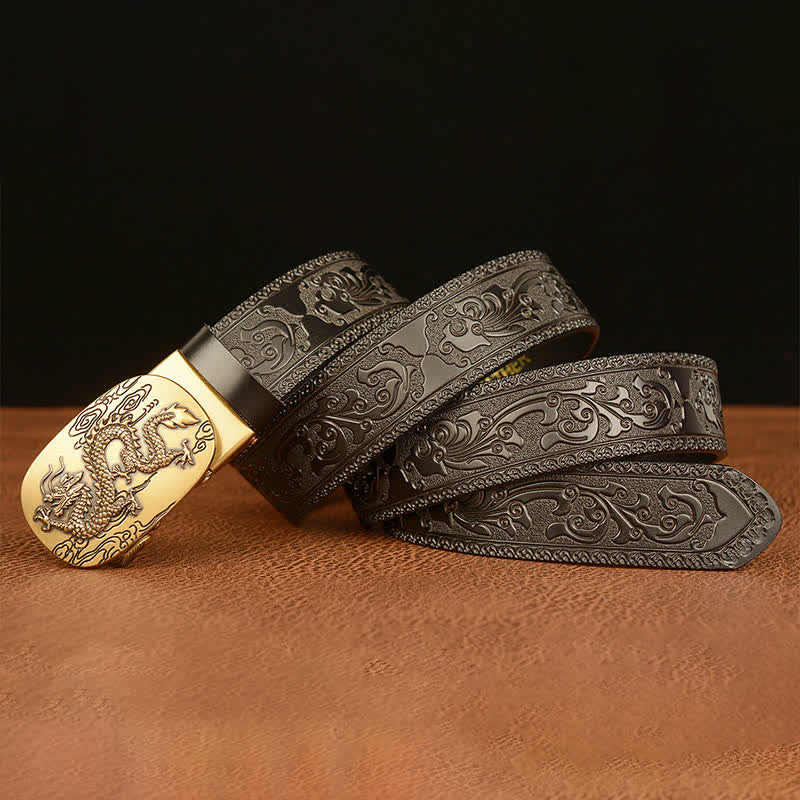 Men's Dragon Soaring In The Sky Leather Belt