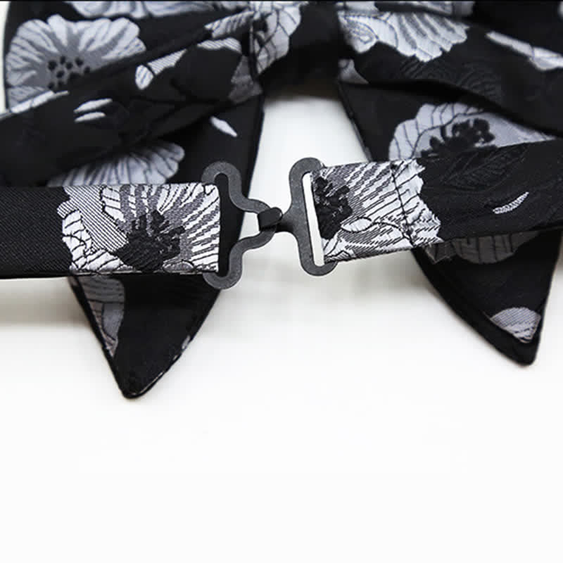 3Pcs Men's Oversized Pointed Paisley Floral Bow Tie Set