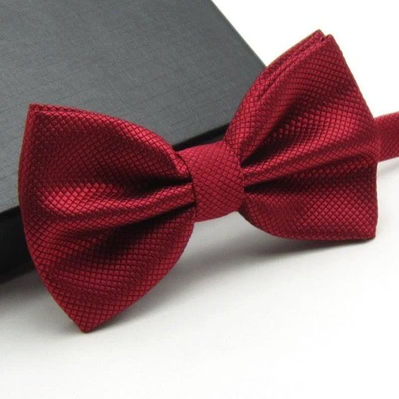 Men's Micro-checked Basic Color Bow Tie