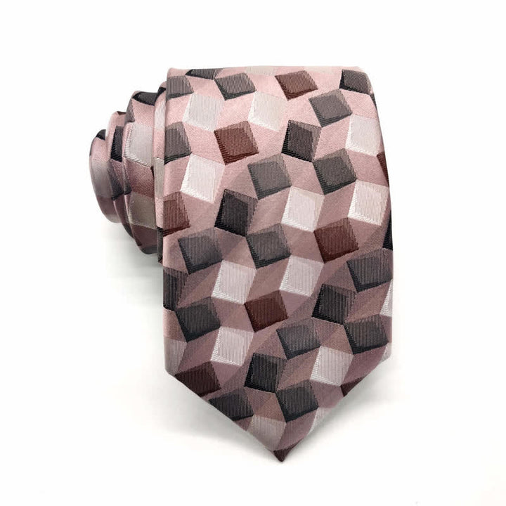 Men's Colorful Geometric Square Pure Silk Necktie