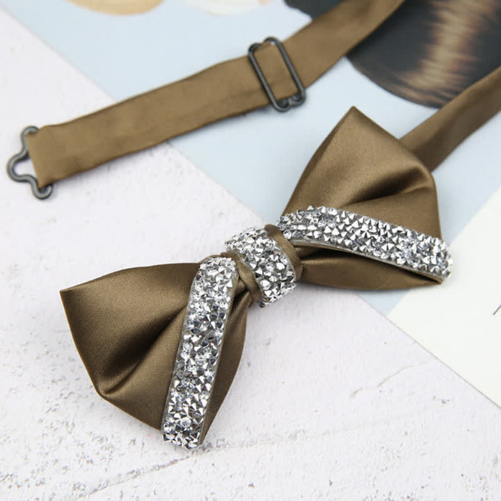 Men's Glittering Rhinestone Wedding Bow Tie