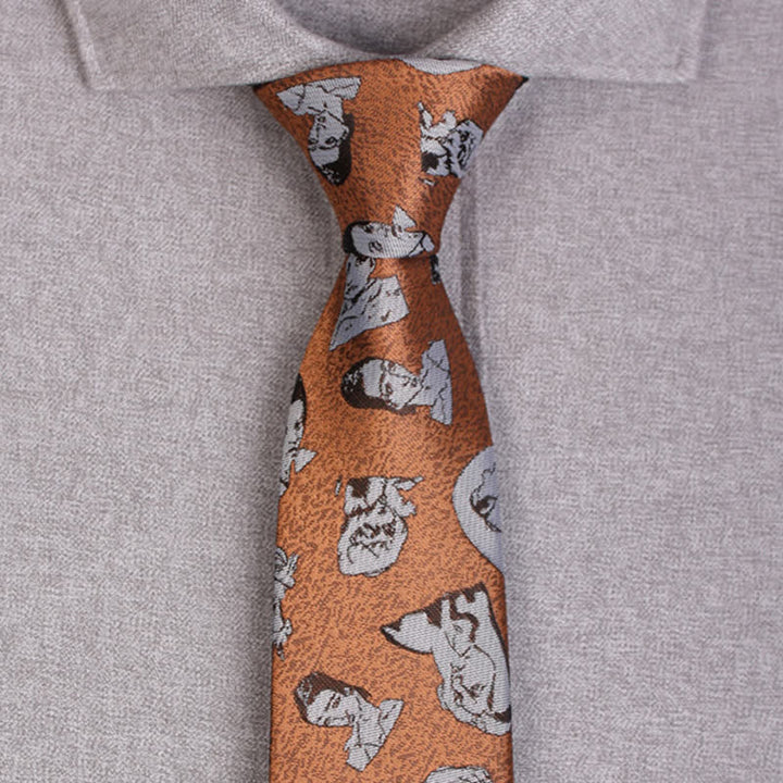 Men's Champagne Art Head Portrait Necktie