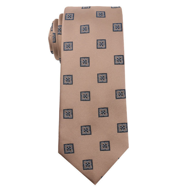 Men's British Khaki Champagne Series Necktie - Medallion - image 3