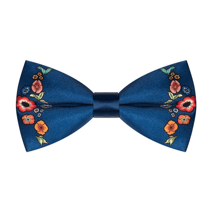 Men's Navy Baroque Flower Bow Tie