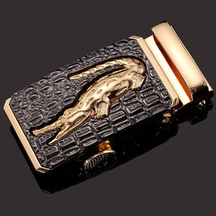 Men's DIY Crocodile Square Automatic Buckle Leather Belt