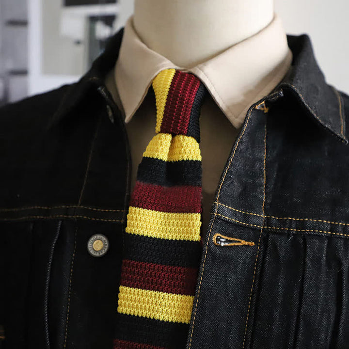 Men's Autumn Horizonal Striped Knitted Necktie