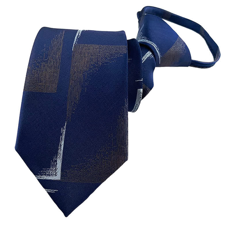 Men's Blue-Gray Zipper Tie Horizon Necktie