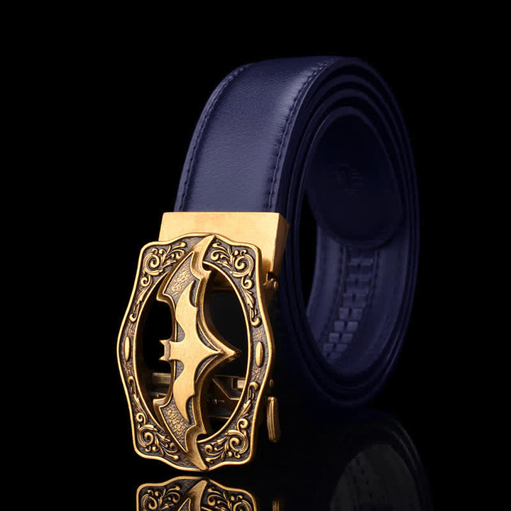 Men's Bat Hollow Buckle Leather Belt