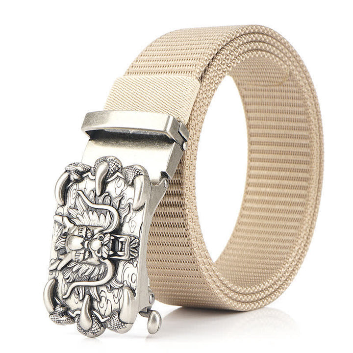 Men's Casual Dragon Decor Nylon Belt