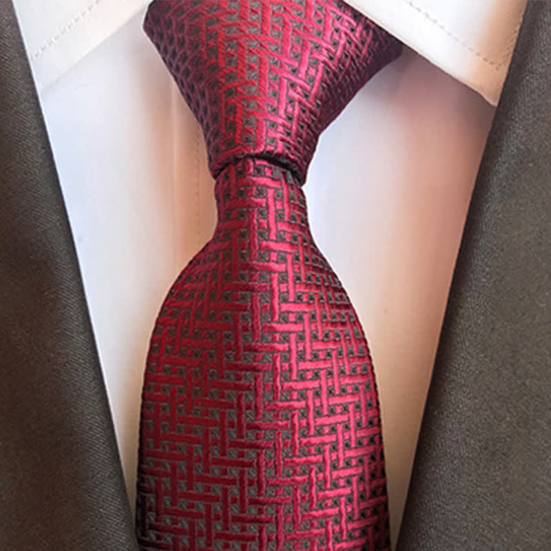 DarkRed Men's Extravagant Geometry Necktie