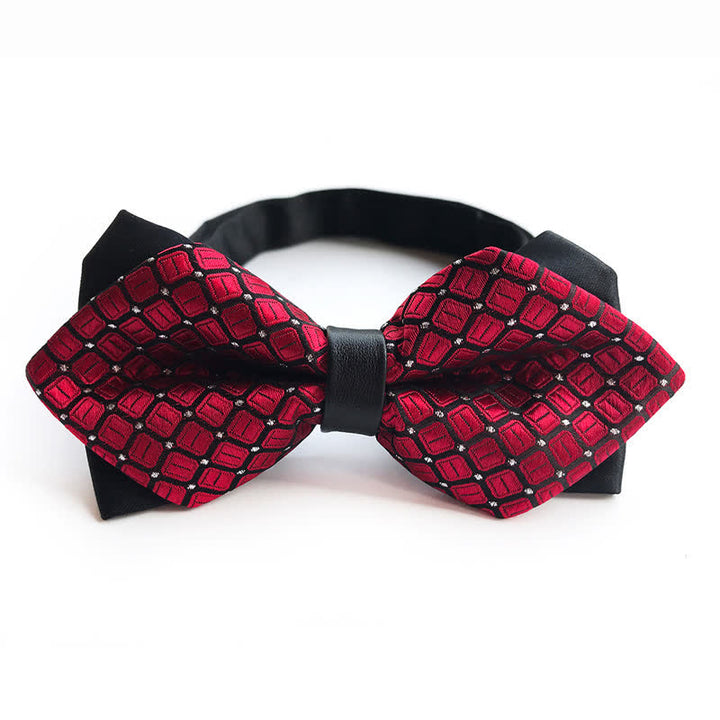 Men's Dotted Diamond Double-layer Pointy Bow Tie