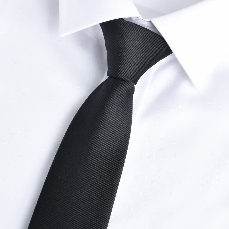 Men's Solid Color Zipper Tie Adjustable Necktie