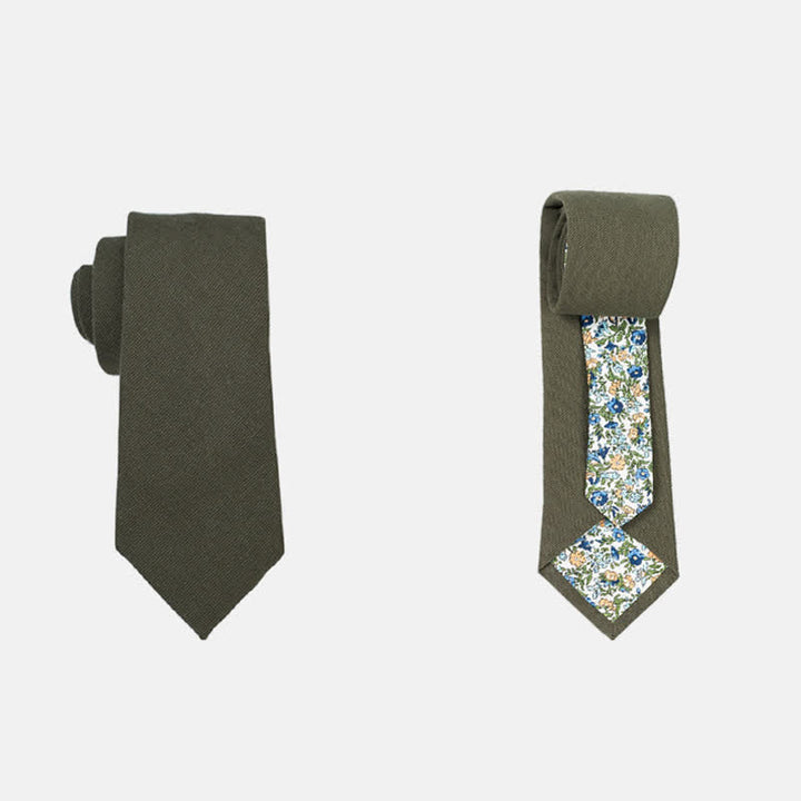 Men's Novel Plaid Floral Patchwork Necktie