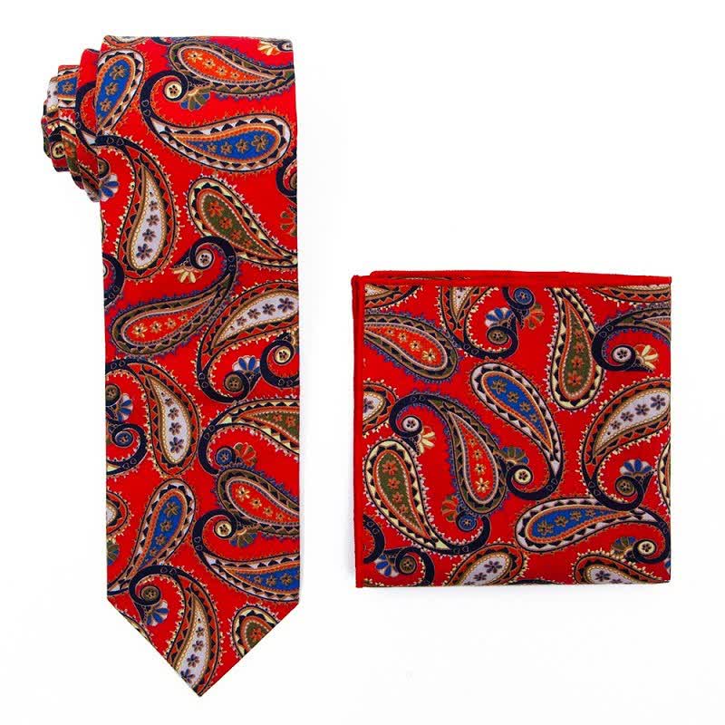 2Pcs Men's Exotic Paisley Necktie Set