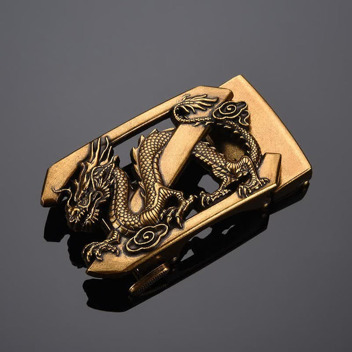 Men's DIY Letter Z Dragon Automatic Buckle Leather Belt