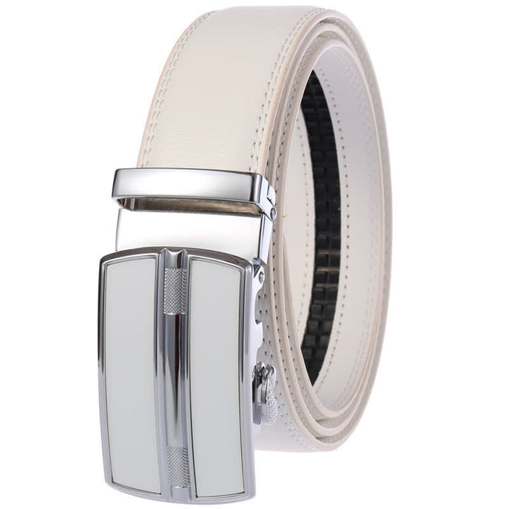 Men's Simple Hollow Automatic Buckle Leather Belt