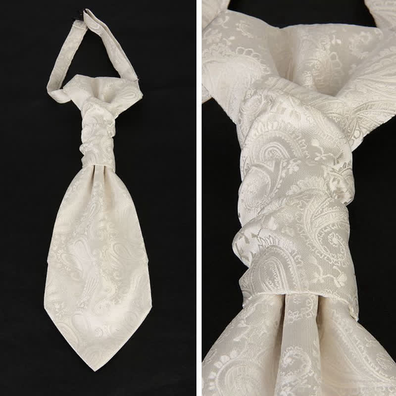 Men's Paisley Suit Vest Pre-tied Necktie - Ivory - image 6