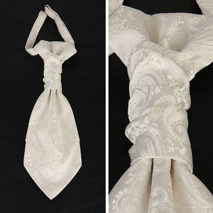 Men's Paisley Suit Vest Pre-tied Necktie - Ivory - image 6