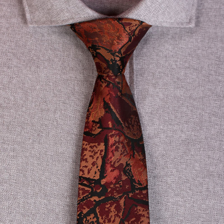 Men's Coffee Abstract Graphic Necktie