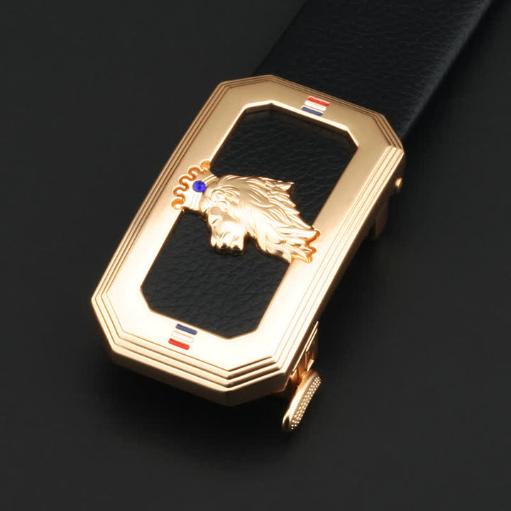 Men's DIY Lion King Automatic Buckle Leather Belt