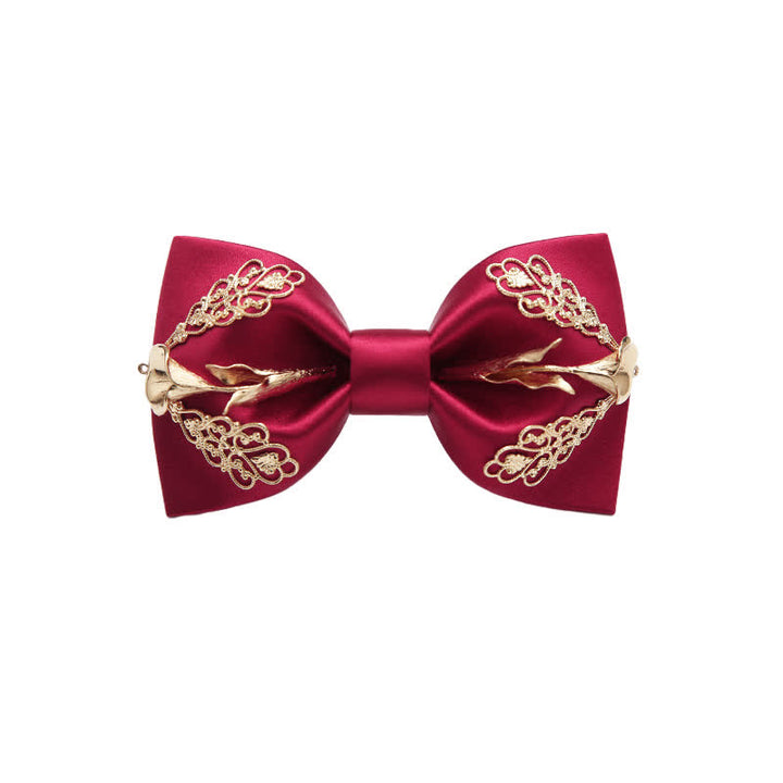 Men's Golden Floral Calla Lily Bow Tie