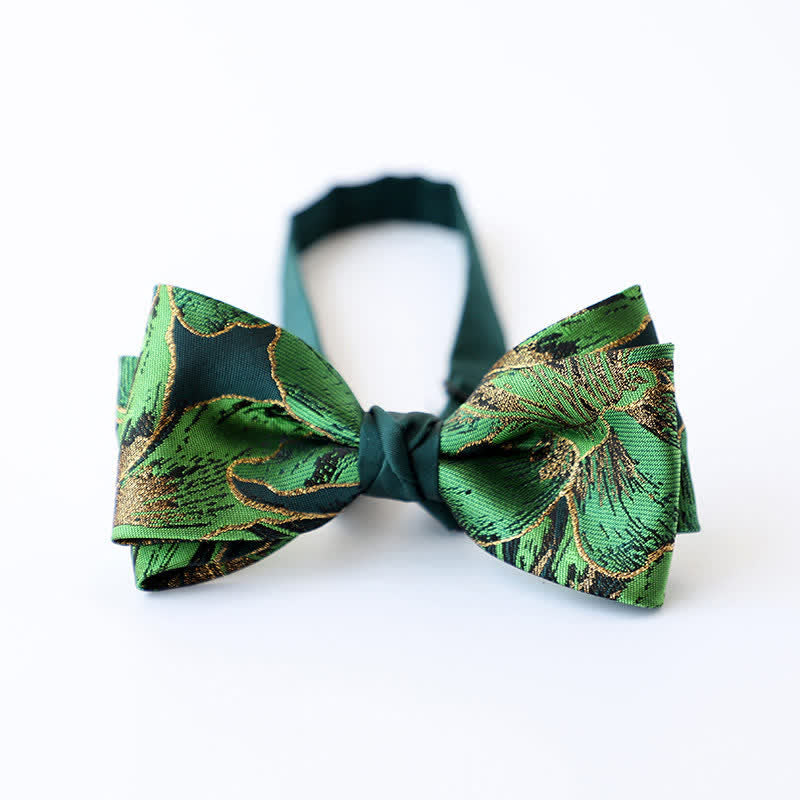 Men's Green Series Gold Tone Koi Bow Tie