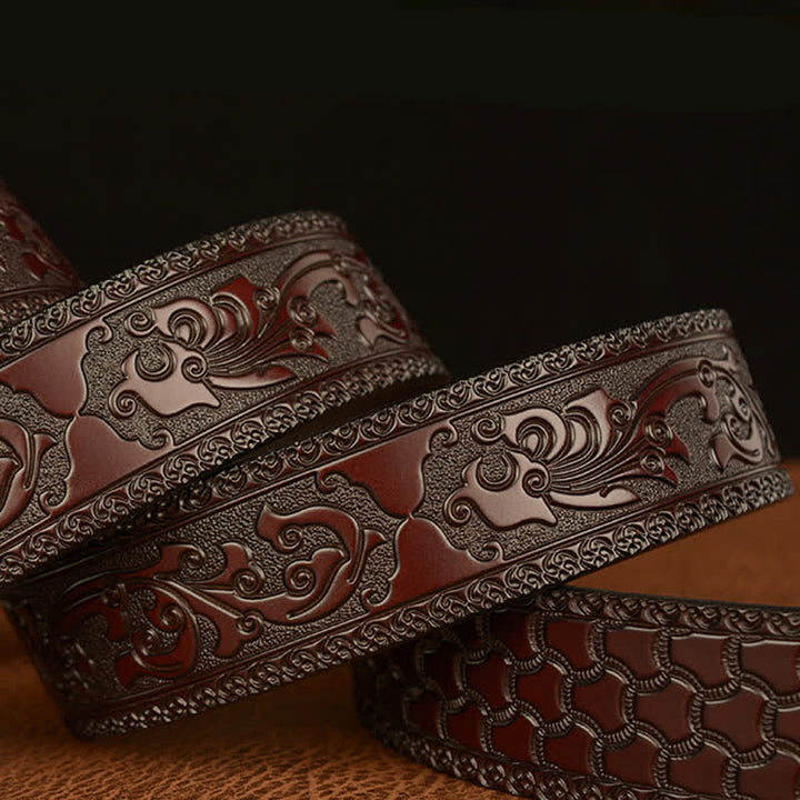 Men's Dragon Soaring In The Sky Leather Belt