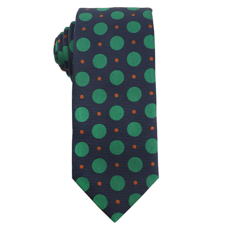 Men's Artsy Jasper Turquoise Series Necktie - Large Dots - image 6
