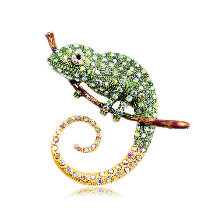 Women's Colorful Chameleon Lizard Brooch