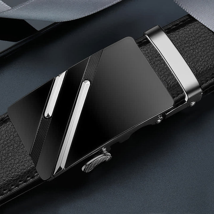 Men's Luxury Embossed Automatic Buckle Leather Belt