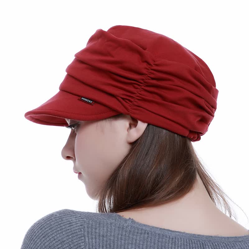 Women's Soft-Brimmed Hat Pleated Baseball Cap