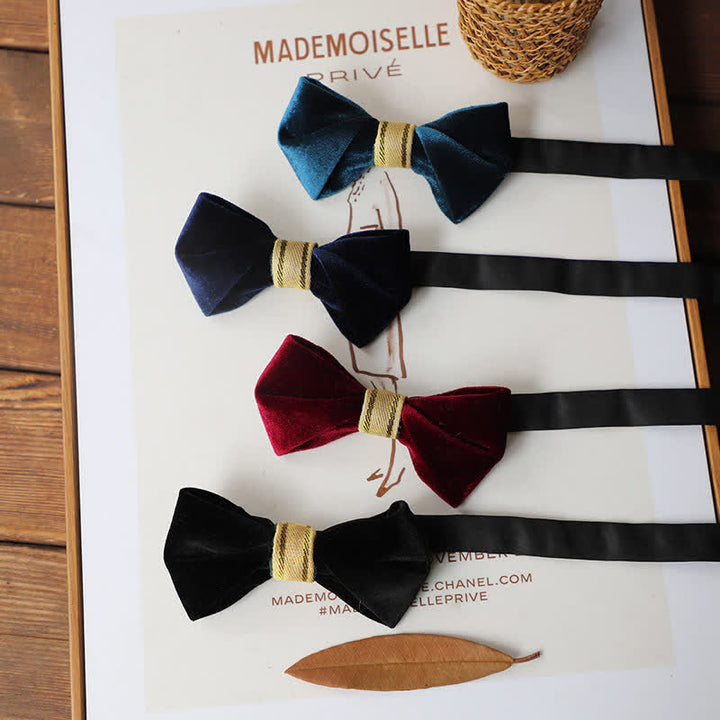 Men's Simple Twisting Velvet Bow Tie