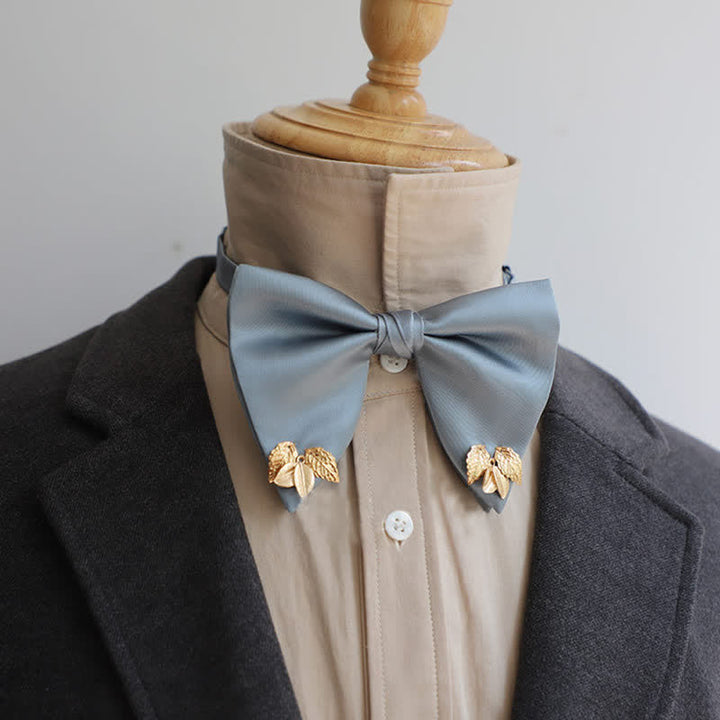 Men's Double-Layers Leaves Oversized Bow Tie