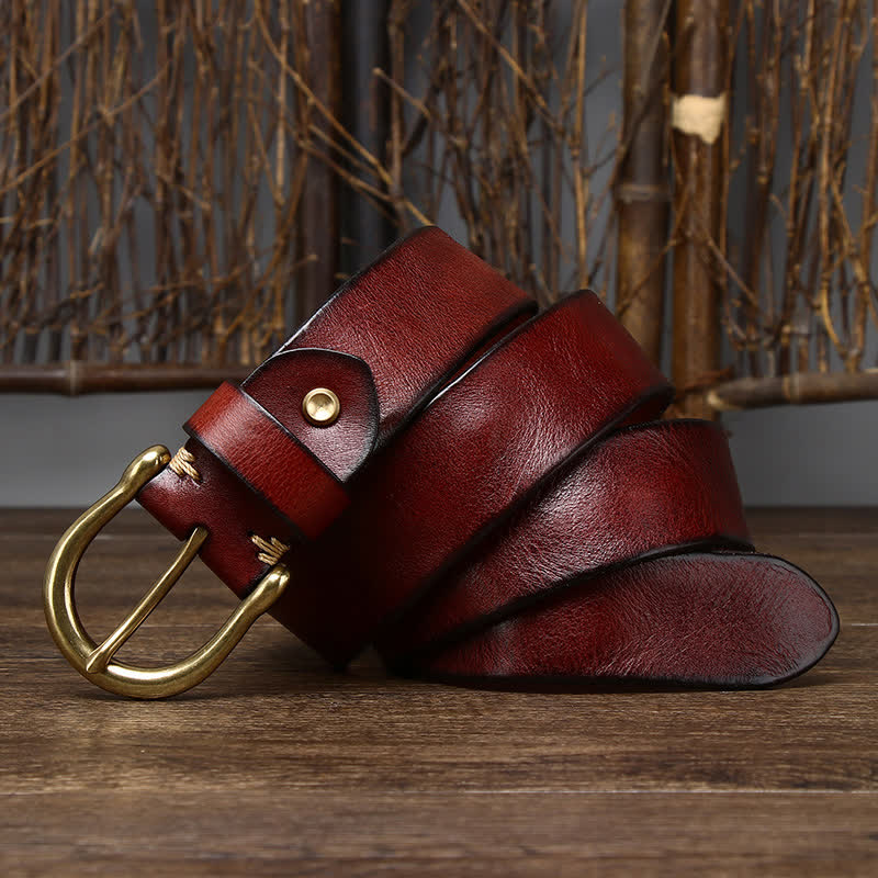 Men's Trend Worn-out Wrinkled Leather Belt