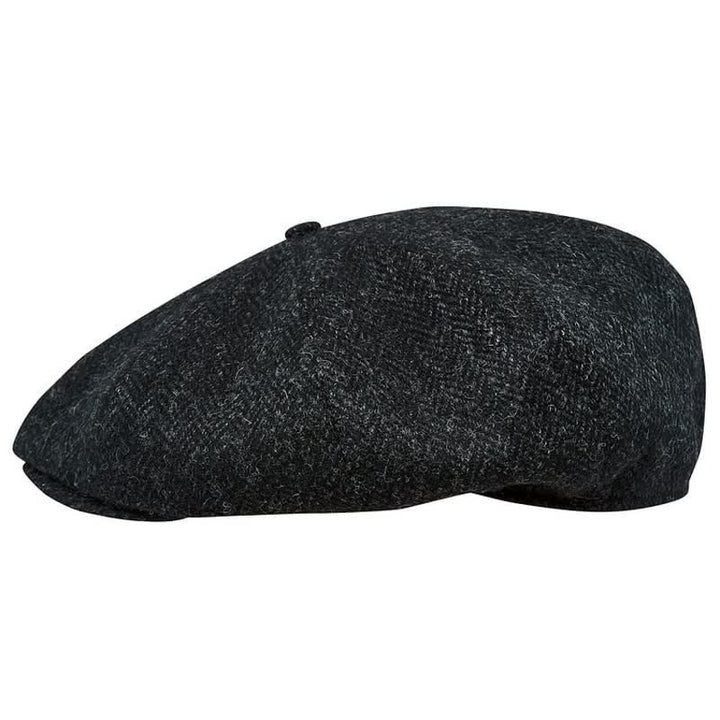 Classic Dark Gray Tweed Octagonal Beret Cap