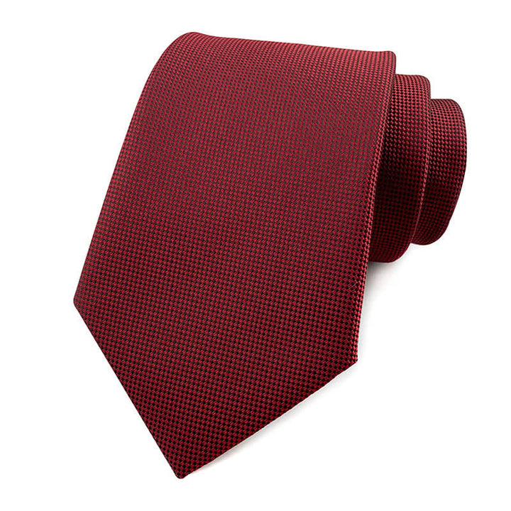 Men's Simple Solid Color Skinny Necktie - Burgundy - image 4