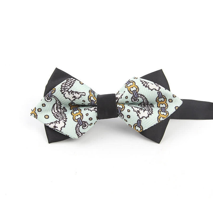 Men's Cartoon Sea Horse Pointy Bow Tie