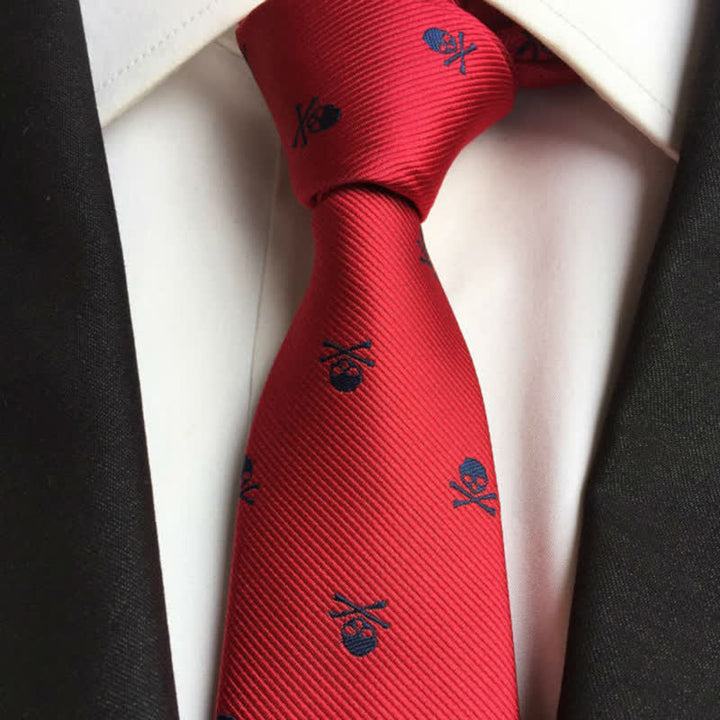 Men's Halloween Skeleton Cross Bones Necktie - image 10