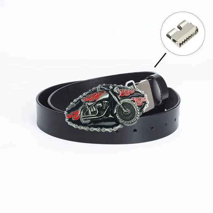 Men's Punk Locomotive Motorcycle Leather Belt