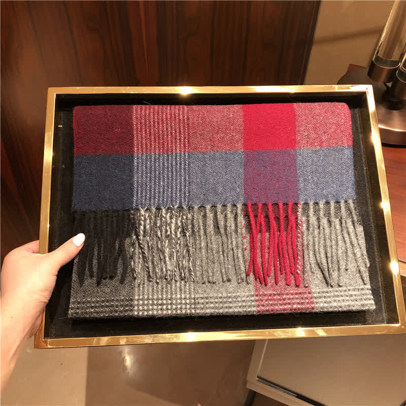 Unisex Cashmere Edinburgh Big Warm Plaid Scarf