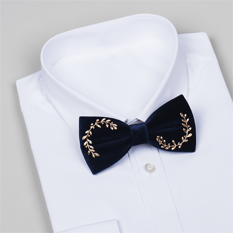 Men's Vine Leaves Velvet Bow Tie