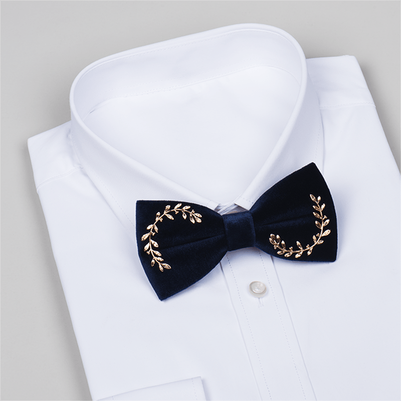 Men's Vine Leaves Velvet Bow Tie - image 6