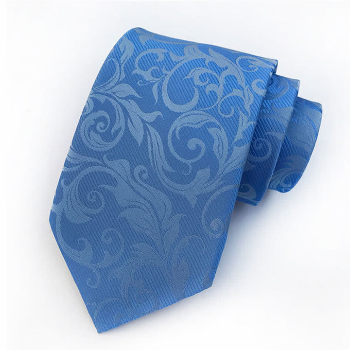 2Pcs Men's Plant Swirl Floral Necktie Set