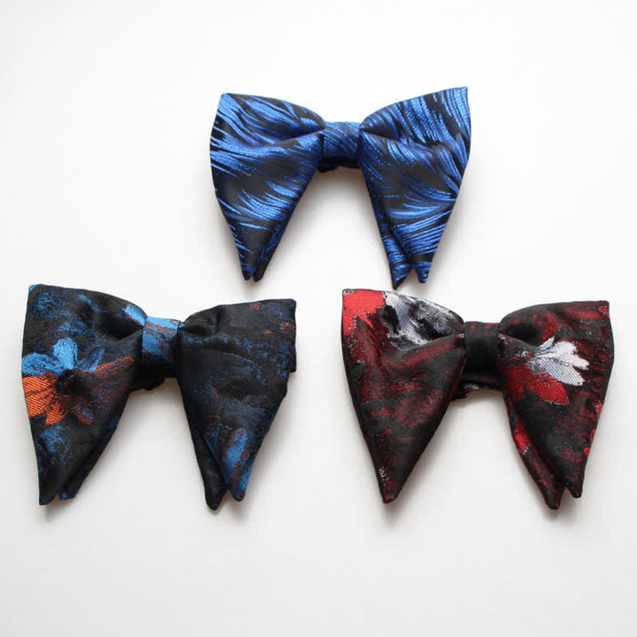 Men's Abstract Floral Oversized Pointed Bow Tie