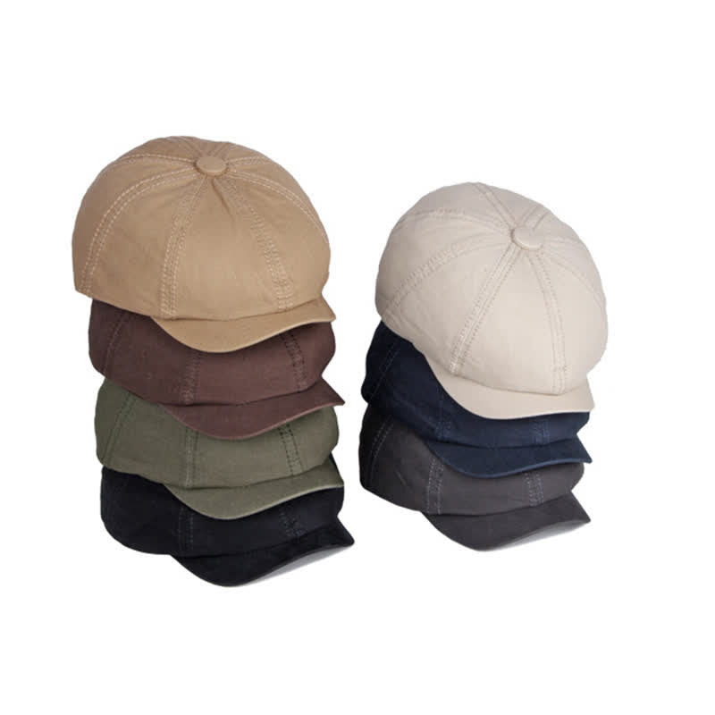 Casual Solid Color Cotton Daily Beret Cap