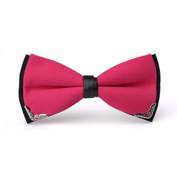 Men's Classy Metal Trim Gold Bow Tie