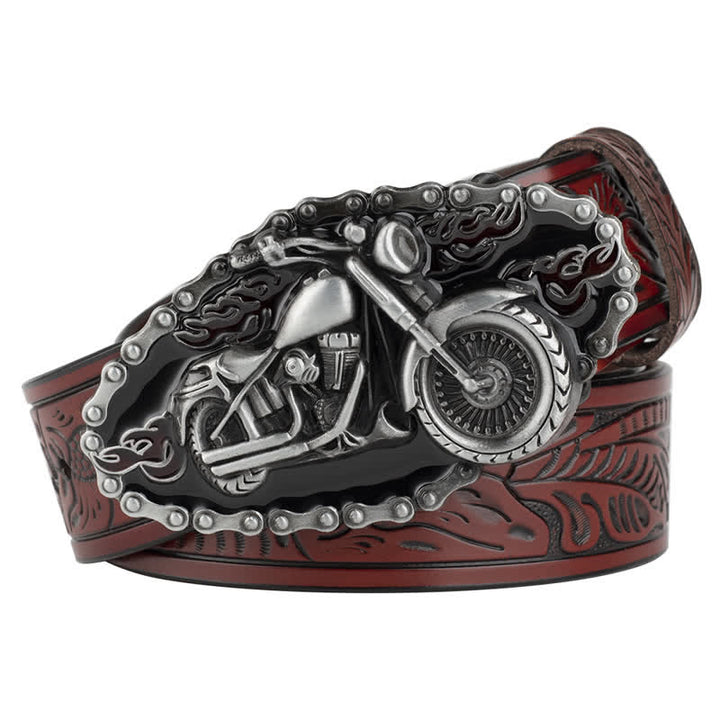 Men's Punk Rock Motorcycle Biker Leather Belt