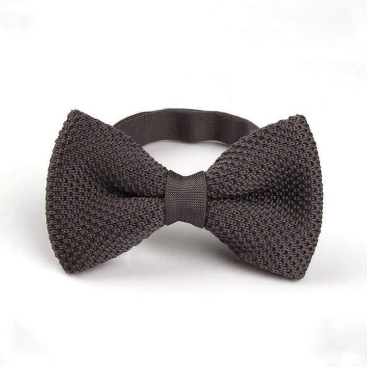 Men's Solid Color Double Layer Knitted Bow Tie